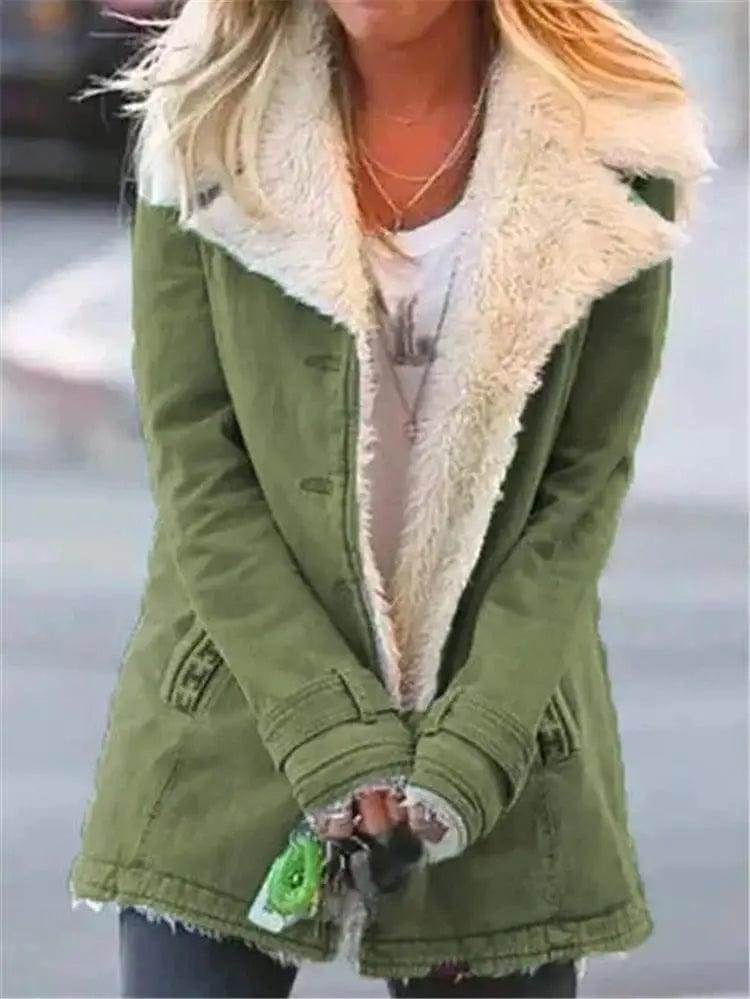 LOVEMI Coats Green / 2XL Lovemi -  Women Plus Size Warm Coats Composite Plush Button Lapels