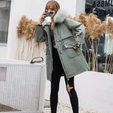 LOVEMI Coats Green / L Lovemi -  Winter style overcomes short fox hair long sleeve