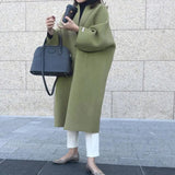 LOVEMI Coats Green / One size Lovemi -  Women's Solid Color Straight Long Coat