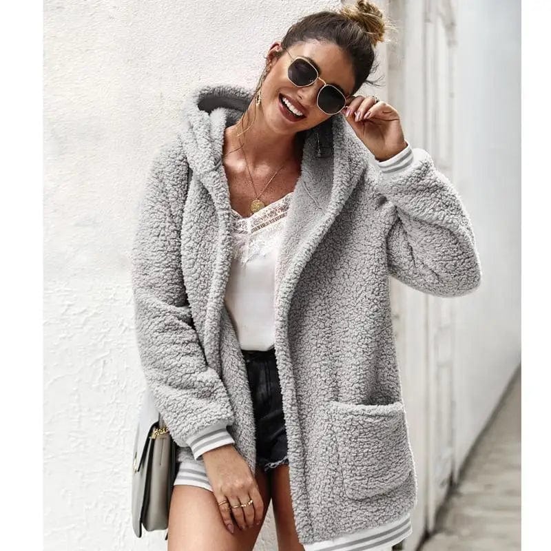 LOVEMI Coats Grey / 3XL Lovemi -  Hooded fur coat