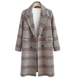 LOVEMI  Coats Grey / 3XL Lovemi -  Plus Size Women's Plaid Long Sleeve Lapel Coat