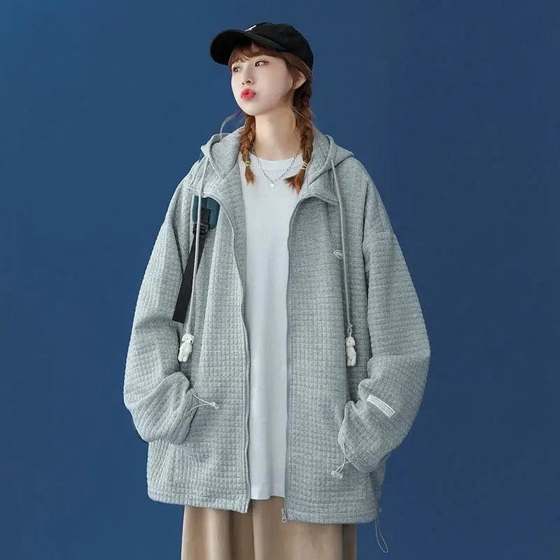 LOVEMI Coats Grey / S Lovemi -  Gray Loose Wild Salt Cardigan Sweater