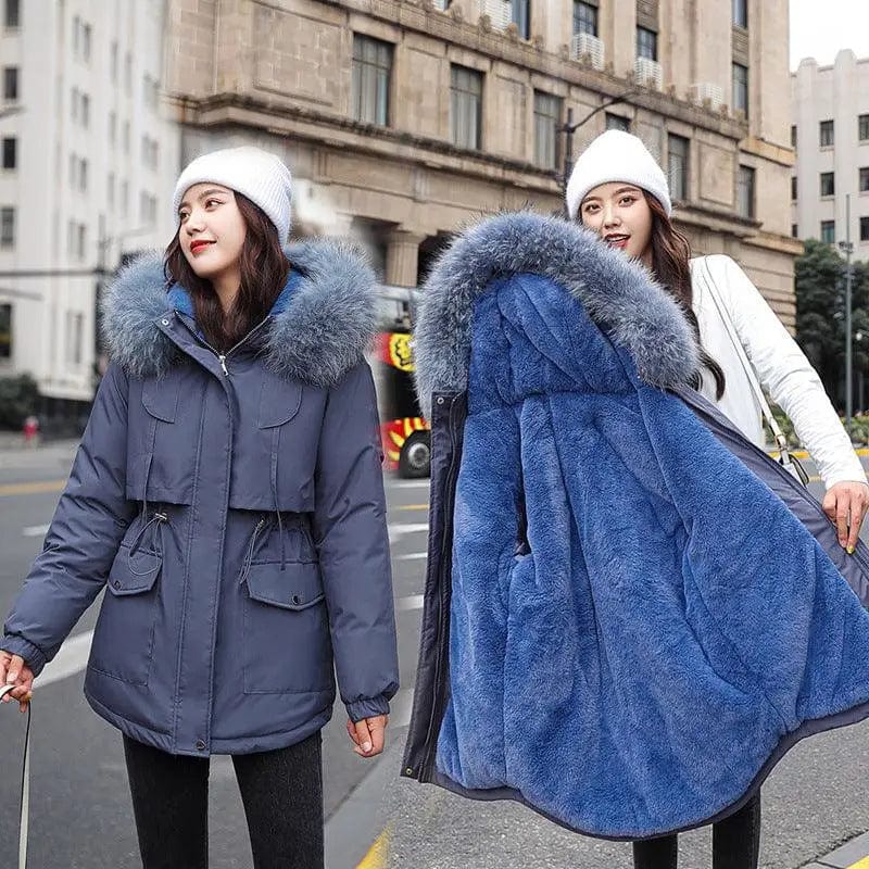 LOVEMI  Coats Greyblue / M Lovemi -  Korean women's cotton coat