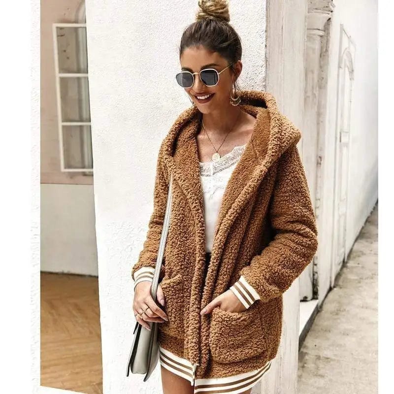 LOVEMI Coats Khaki / 3XL Lovemi -  Hooded fur coat