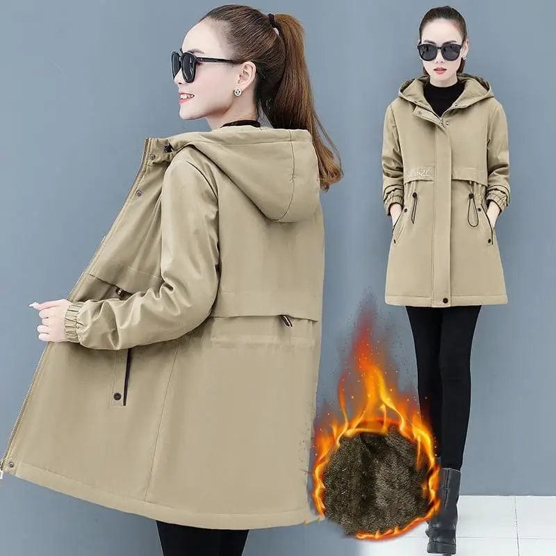 LOVEMI Coats Khaki / L Lovemi -  Plus velvet padded ladies jacket