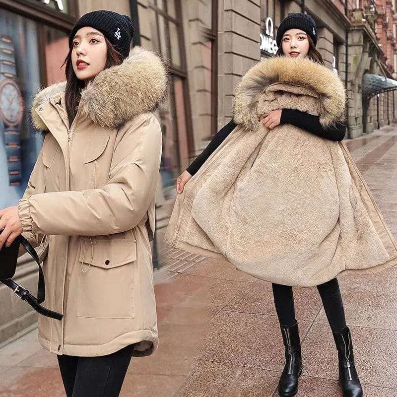 LOVEMI  Coats Khaki / M Lovemi -  Korean women's cotton coat