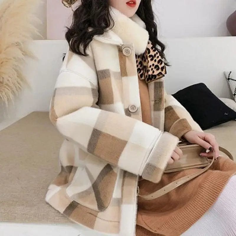 LOVEMI  Coats Khaki / S Lovemi -  Lamb wool coat