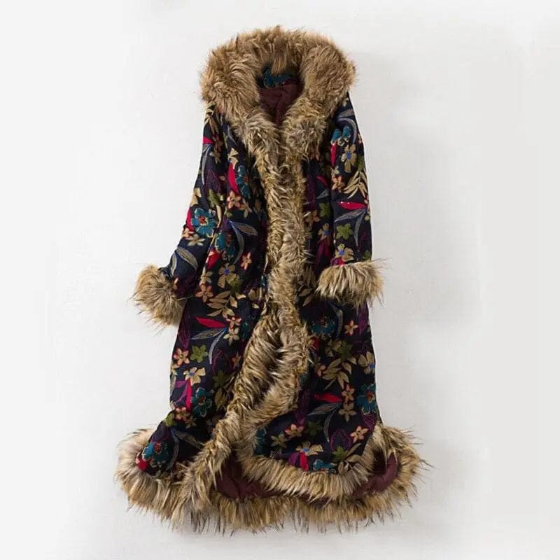 LOVEMI  Coats Leaves / XL Lovemi -  Hooded mid-length cotton coat