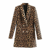 LOVEMI Coats Leopard grain / XS Lovemi -  Light Ripe Animal Print Breasted Versatile Long Edition Suit