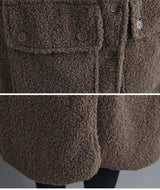 LOVEMI  Coats Lovemi -  Large Loose Medium Length Lamb Wool Leisure