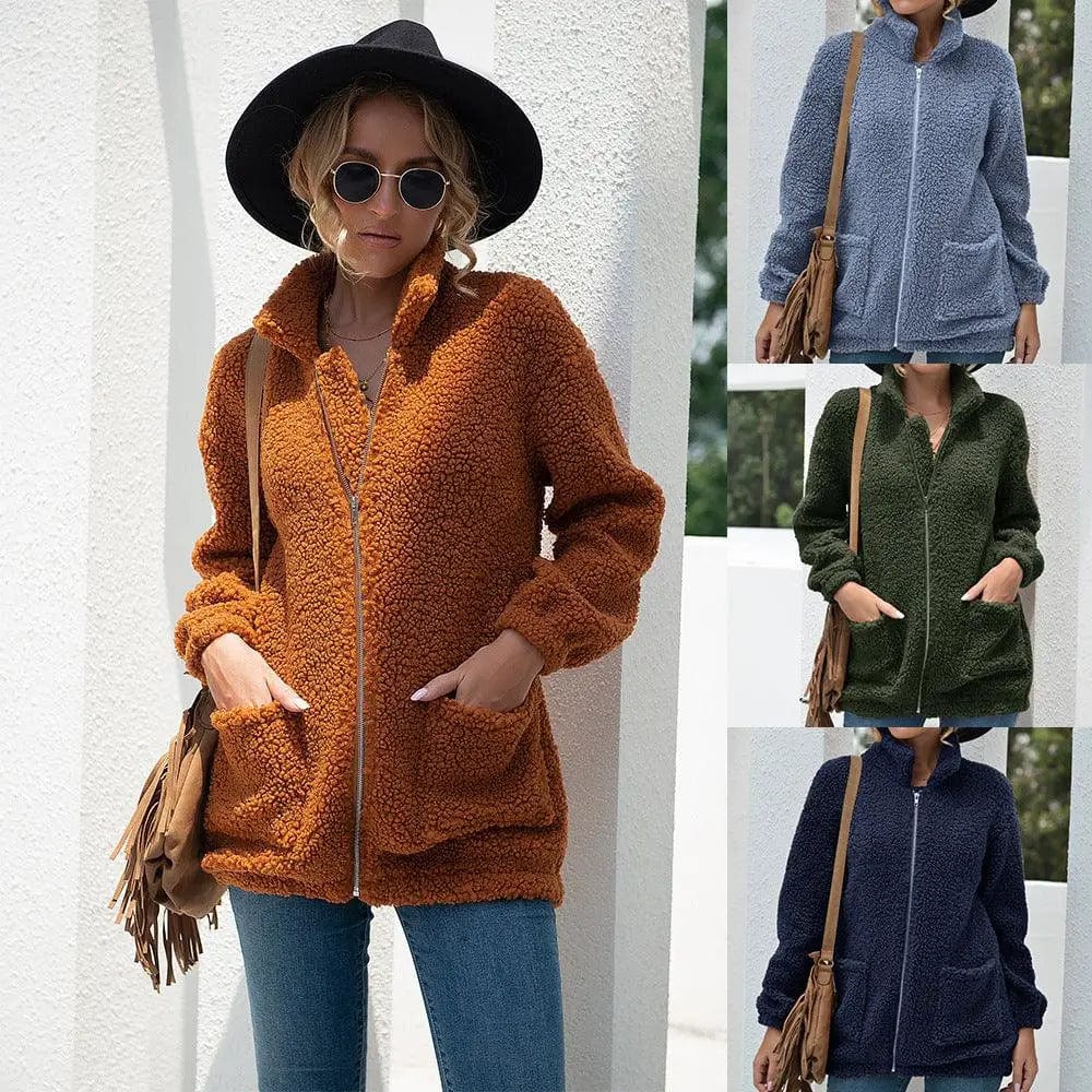 LOVEMI  Coats Lovemi -  New Autumn And Winter Zipper Warm Sweater Outer Wear Women