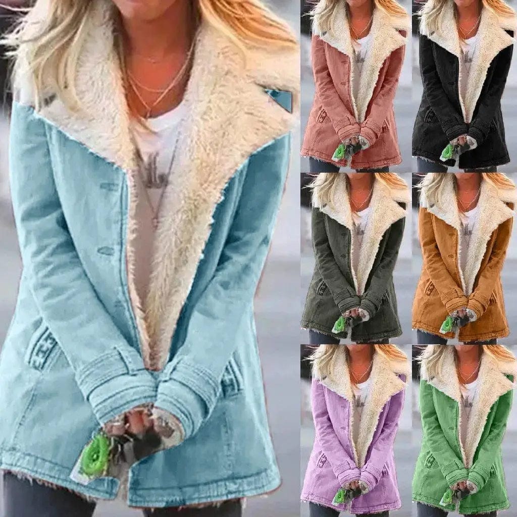 LOVEMI Coats Lovemi -  Women Plus Size Warm Coats Composite Plush Button Lapels