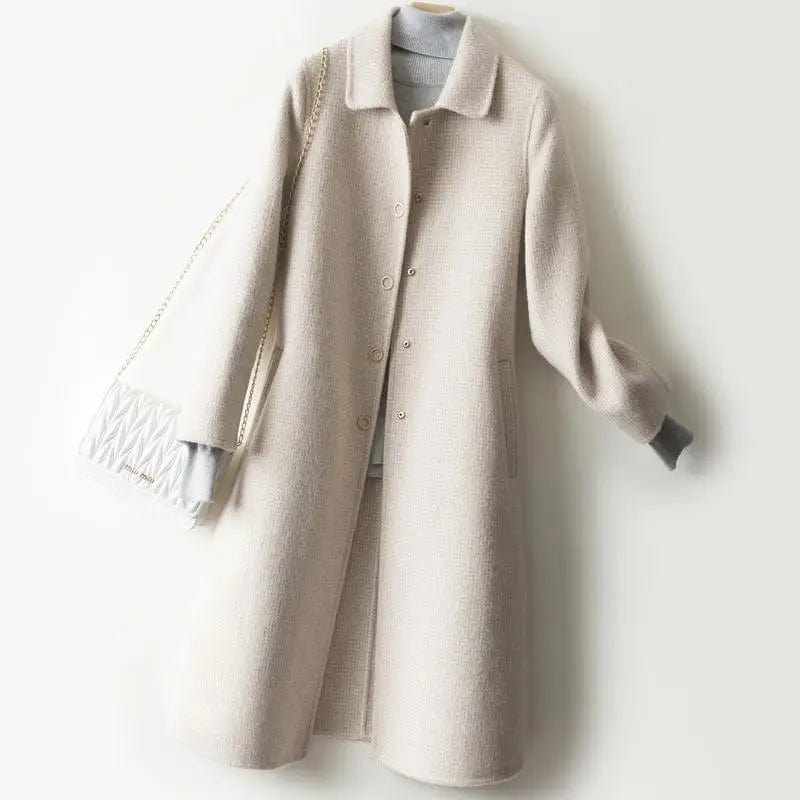 LOVEMI Coats Off white / S Lovemi -  Over-the-knee Fashionable Woolen Coat Loose