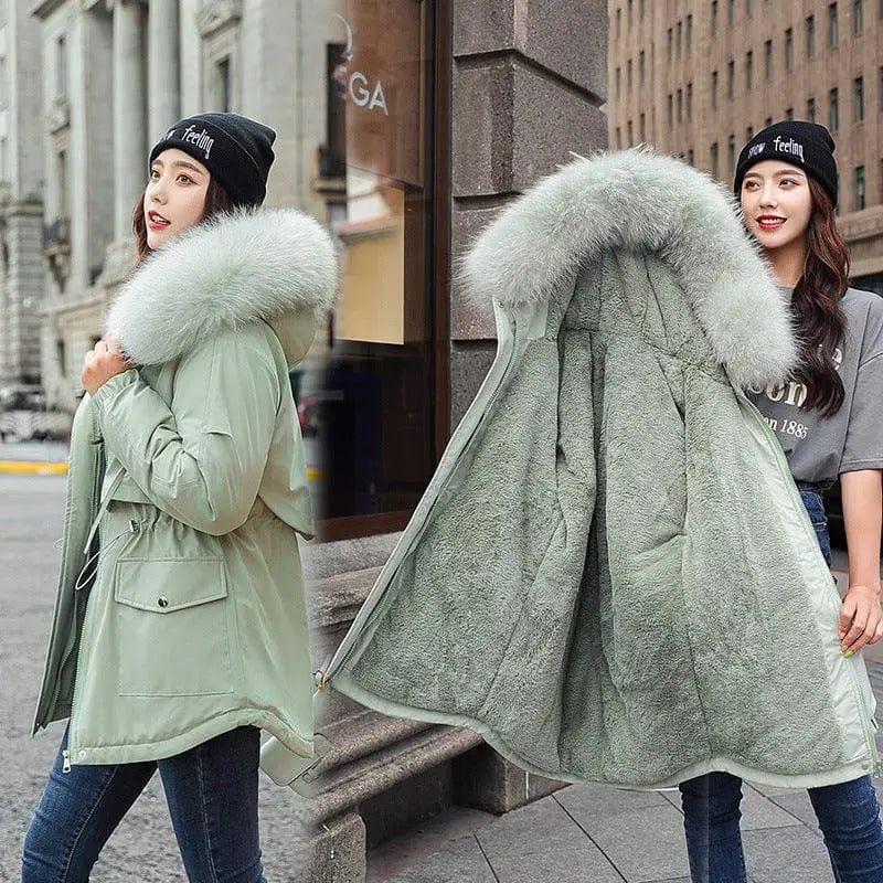 LOVEMI  Coats Peagreen / 3XL Lovemi -  Korean women's cotton coat