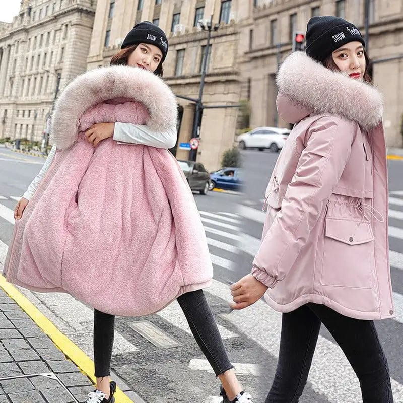 LOVEMI  Coats Pink / 2XL Lovemi -  Korean women's cotton coat