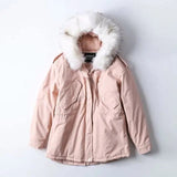 LOVEMI Coats Pink / S Lovemi -  Fur Hooded Parka