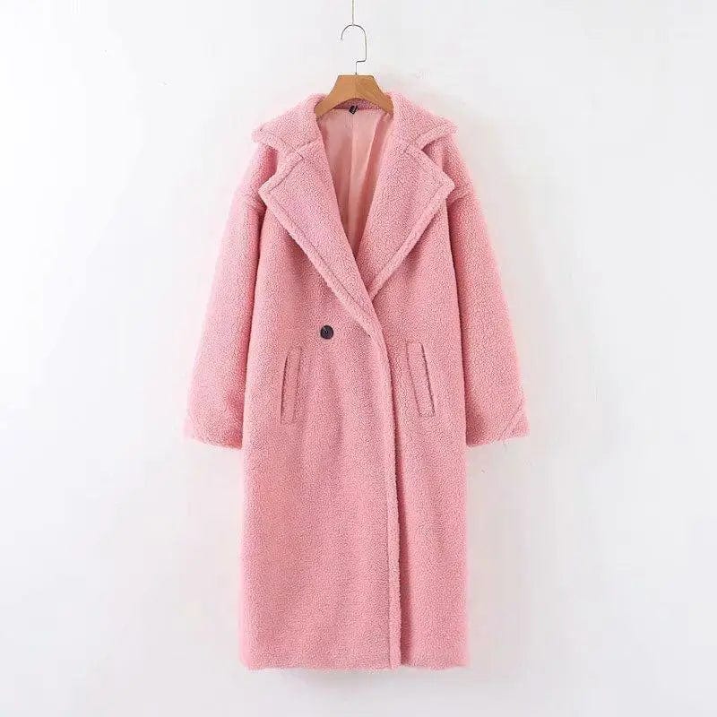 LOVEMI Coats Pink / S Lovemi -  Mid-length lamb fur coat trench coat