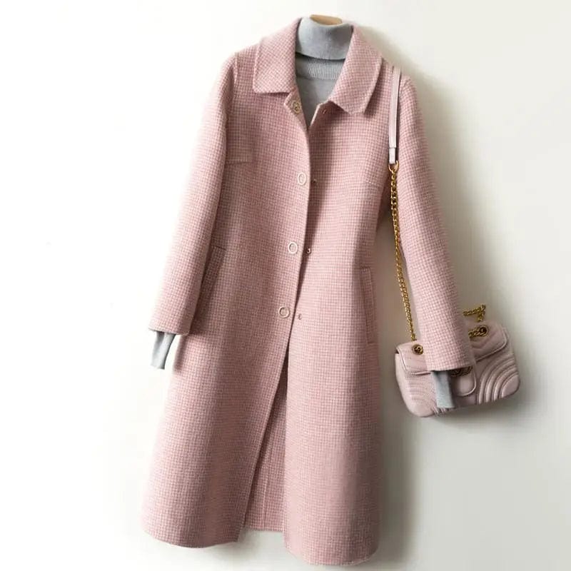 LOVEMI Coats Pink / S Lovemi -  Over-the-knee Fashionable Woolen Coat Loose