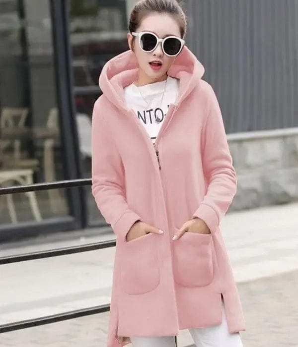 LOVEMI  Coats Pink / XL Lovemi -  Plush hooded sanitary women loose