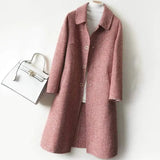 LOVEMI Coats Red / S Lovemi -  Over-the-knee Fashionable Woolen Coat Loose