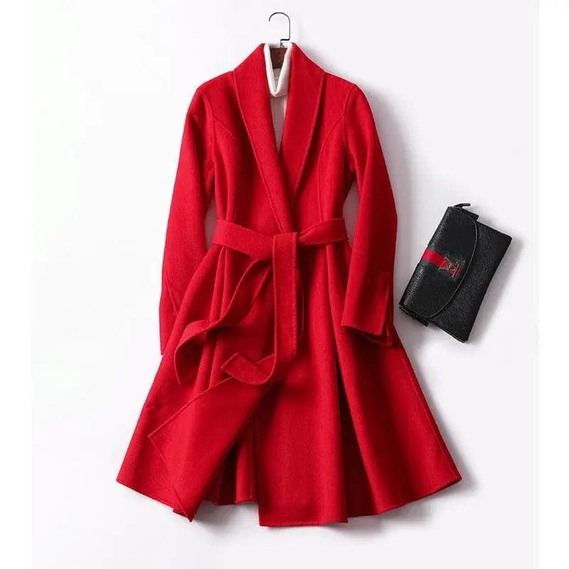 LOVEMI  Coats Red / XL Lovemi -  Lapel Lace Ladies Dress