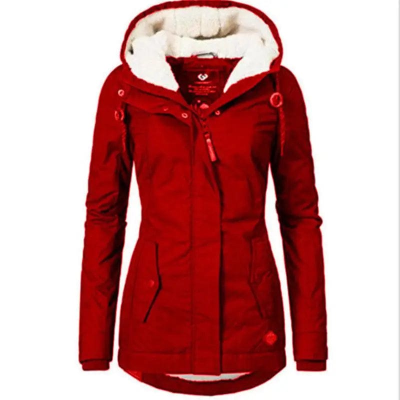 LOVEMI  Coats Red / XL Lovemi -  Plus velvet padded cotton women