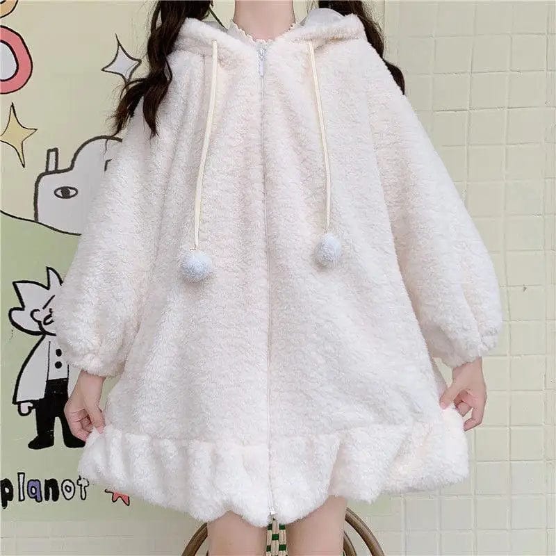 LOVEMI Coats White / M Lovemi -  Imitated Lamb Wool All-match Plus Velvet Jacket