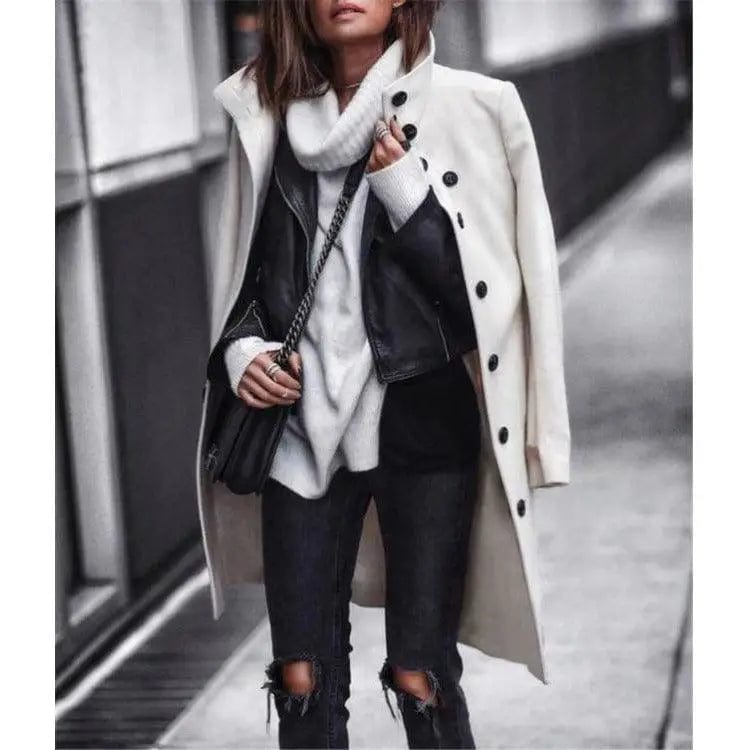 LOVEMI  Coats White / M Lovemi -  Medium Length Single Breasted Tweed Jacket