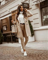 LOVEMI Coats White / S Lovemi -  Solid Color Lapel Mid-length Button Woolen Coat Jacket