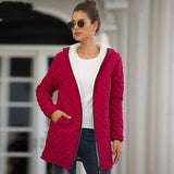 LOVEMI  Coats WineRed / S Lovemi -  Hooded Long-sleeved Light Cotton Coat Women