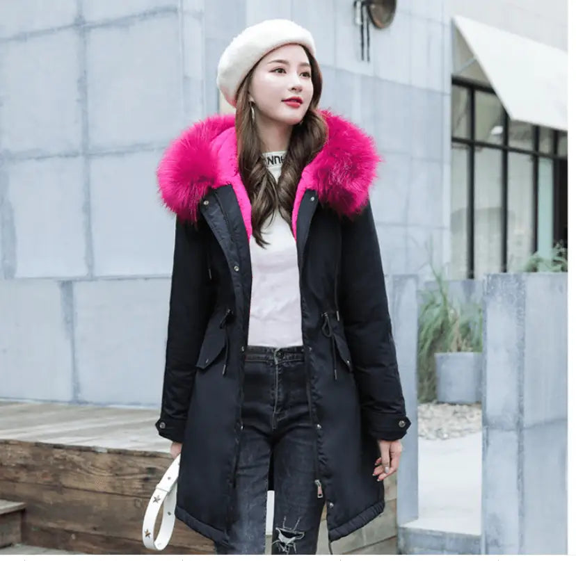 LOVEMI - Code cotton-padded jacket to overcome mid-length
