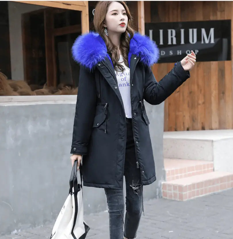 LOVEMI - Code cotton-padded jacket to overcome mid-length
