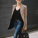 LOVEMI - Collar Long Sleeve Leopard Suit