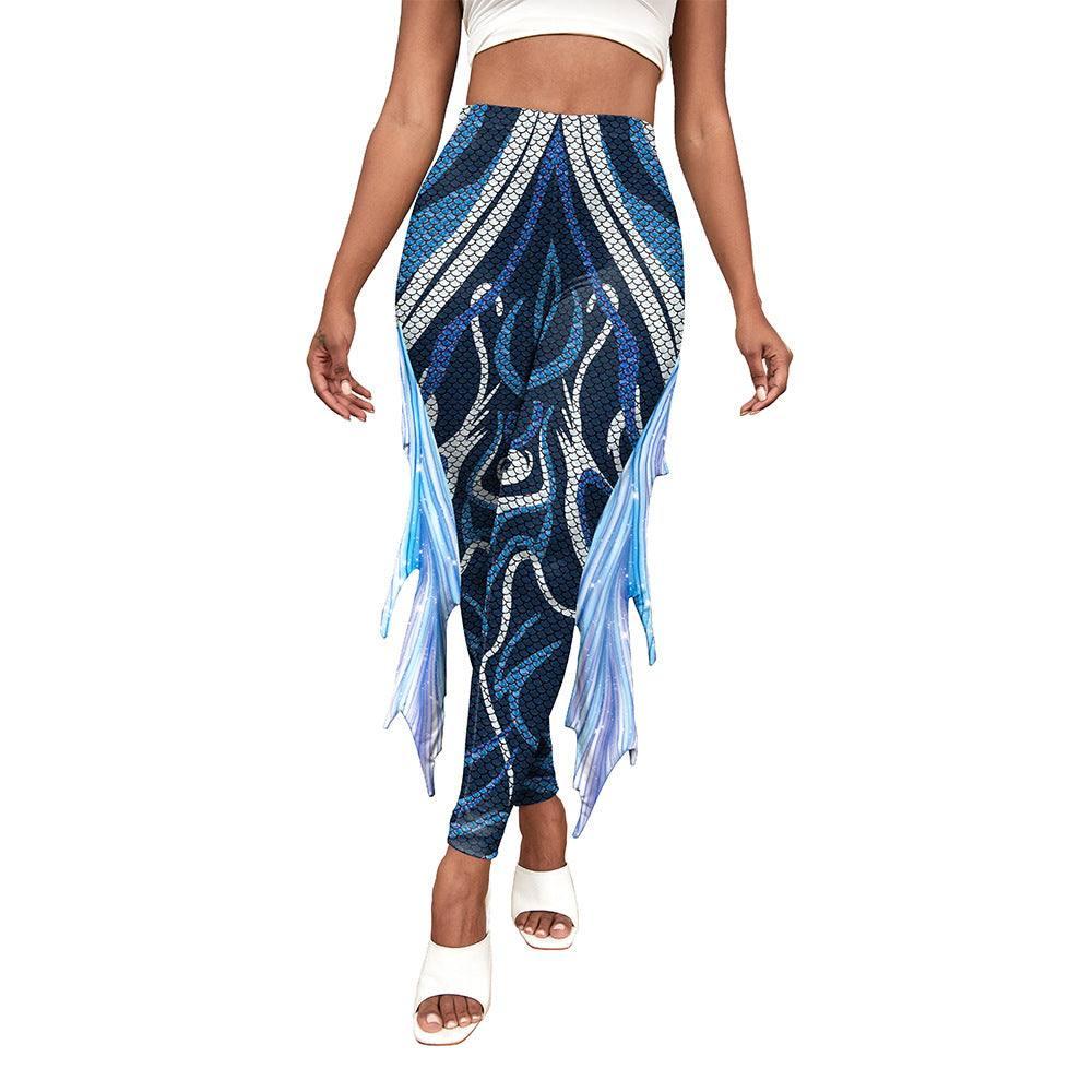 Colorful Little Mermaid Fin Mermaid Digital Print Hip Lift-B2421027-16