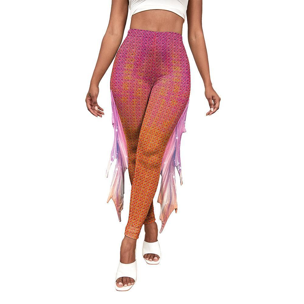 Colorful Little Mermaid Fin Mermaid Digital Print Hip Lift-4