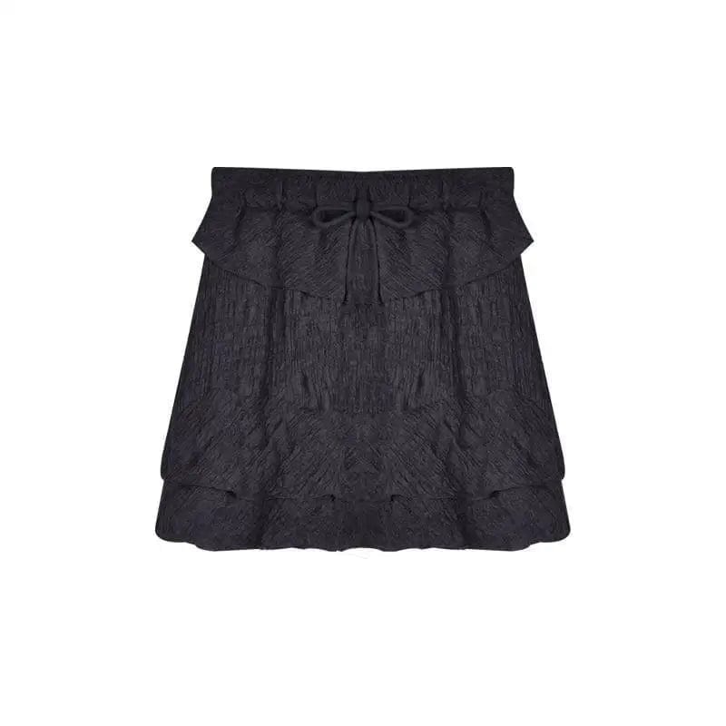 LOVEMI Combi Grey skirt / One size Lovemi -  Summer Slim Black Short Crop Top New Style