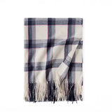 Contrast Check Print Of Cashmere Scarf - White / 70x180CM -
