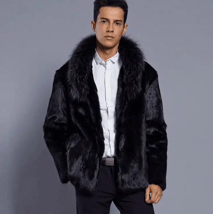 LOVEMI Costumes et Blazer Lovemi -  men's imitation fur coat black coat male jacket winter