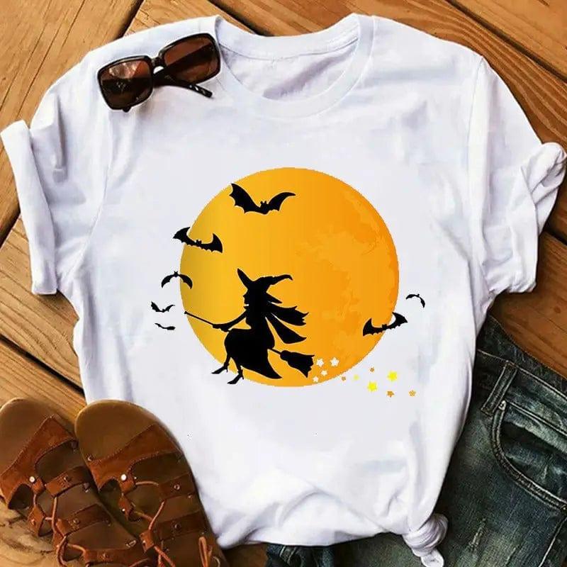 LOVEMI  Costumes halloween B / S Lovemi -  Witch Halloween Print Short Sleeve T-shirt
