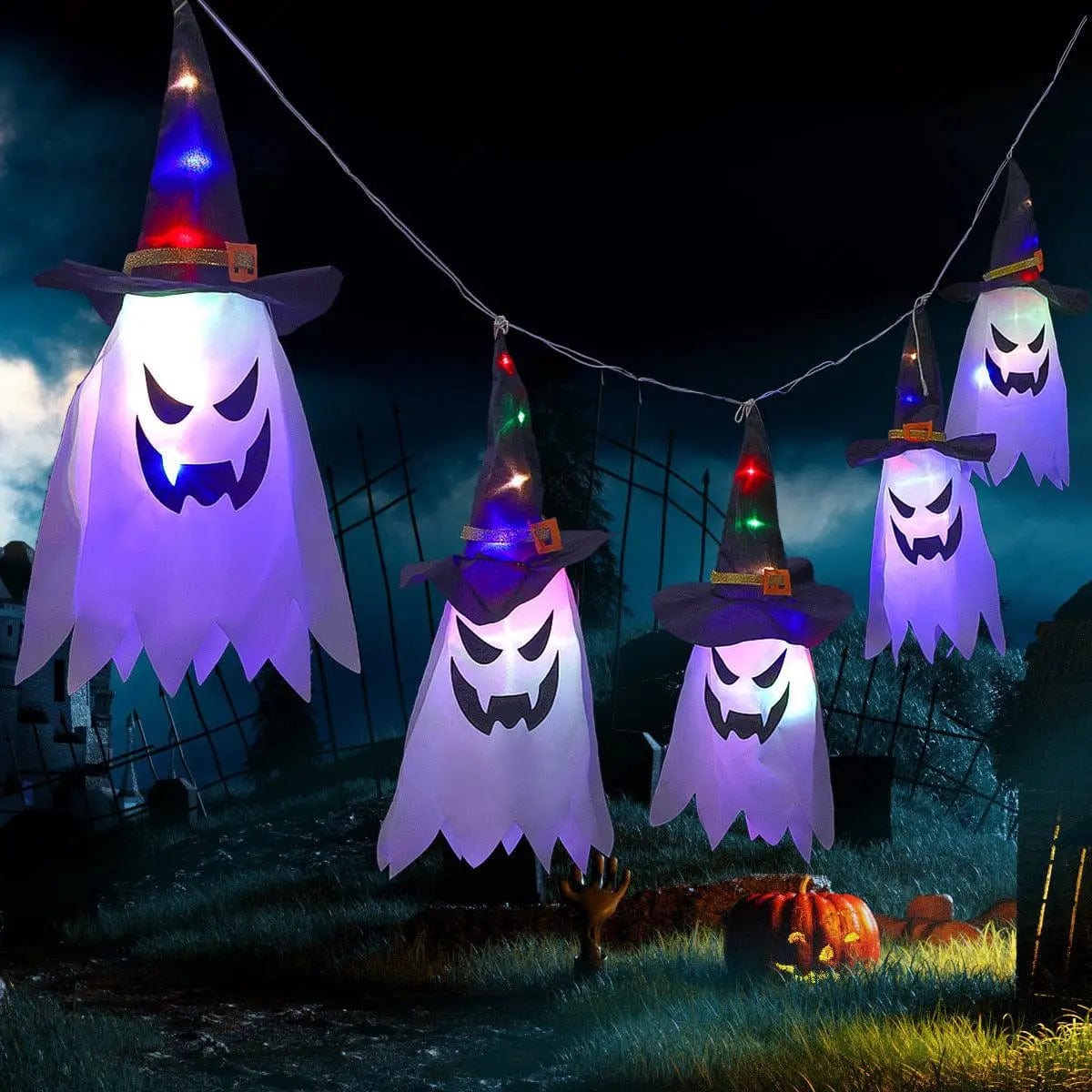 LOVEMI  Costumes halloween Battery5pendantghostcurtai Lovemi -  Halloween Holiday Decoration Lanterns Cloth Art Ghost