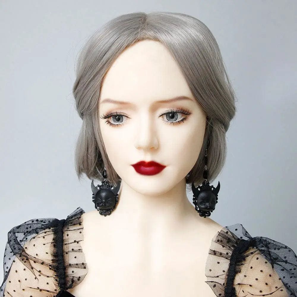LOVEMI  Costumes halloween Black Lovemi -  Gothic Punk Black Lolita Earrings Devil Death Earrings Witch