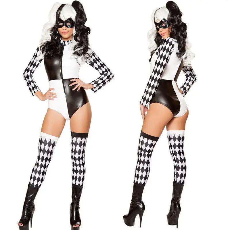 LOVEMI  Costumes halloween Blackandwhite grid / One size Lovemi -  Vampire Witch Queen Halloween Terror