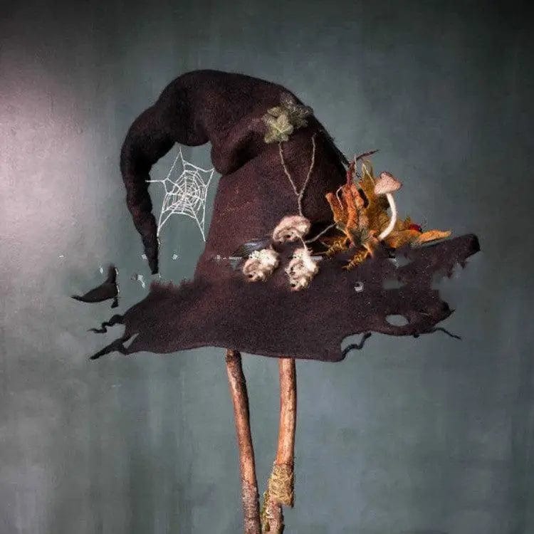 LOVEMI  Costumes halloween Brown Lovemi -  Women Modern Witch Hat Costume Pointed Wool Felt Halloween