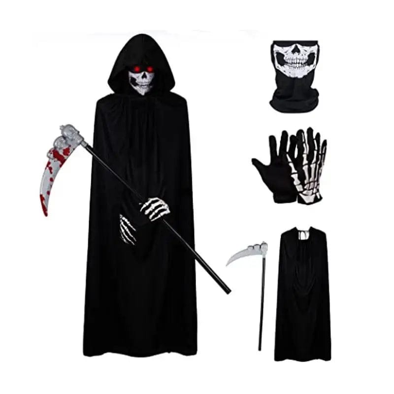 LOVEMI  Costumes halloween Fourpiecesuit Lovemi -  Halloween Party Grim Reaper Black Single Layer Cape