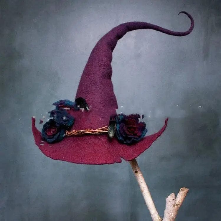 LOVEMI  Costumes halloween Fuchsia Lovemi -  Women Modern Witch Hat Costume Pointed Wool Felt Halloween