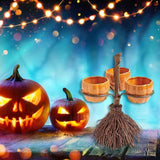 LOVEMI  Costumes halloween Lovemi -  Halloween Broom Pumpkin Snack Bowl Rack Decorations Home