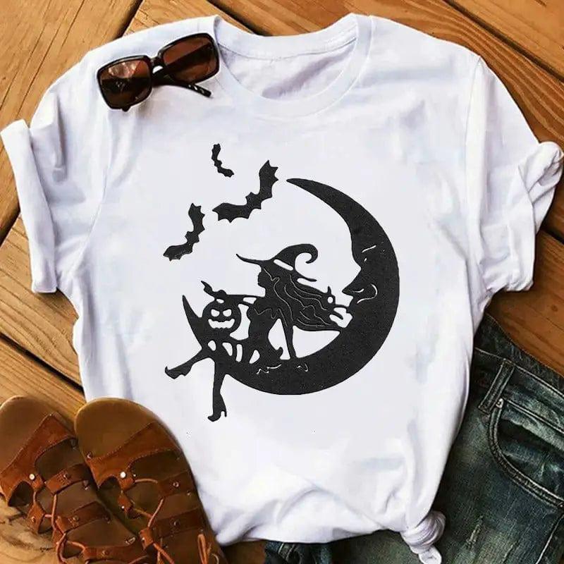 LOVEMI  Costumes halloween Lovemi -  Witch Halloween Print Short Sleeve T-shirt