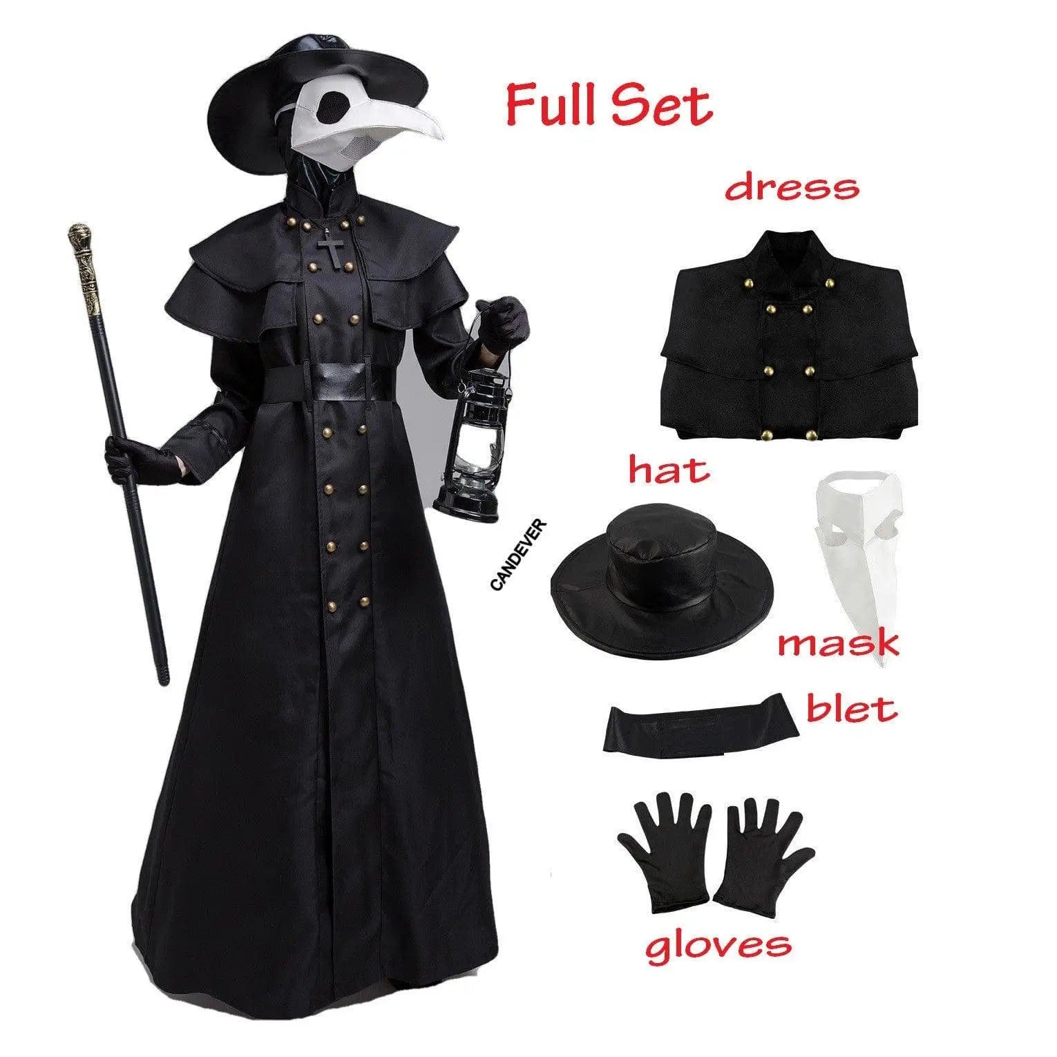 LOVEMI  Costumes halloween Ordinaryclotheshatmask / S Lovemi -  Halloween Cos Plague Doctor Crow Beak Mask Costume