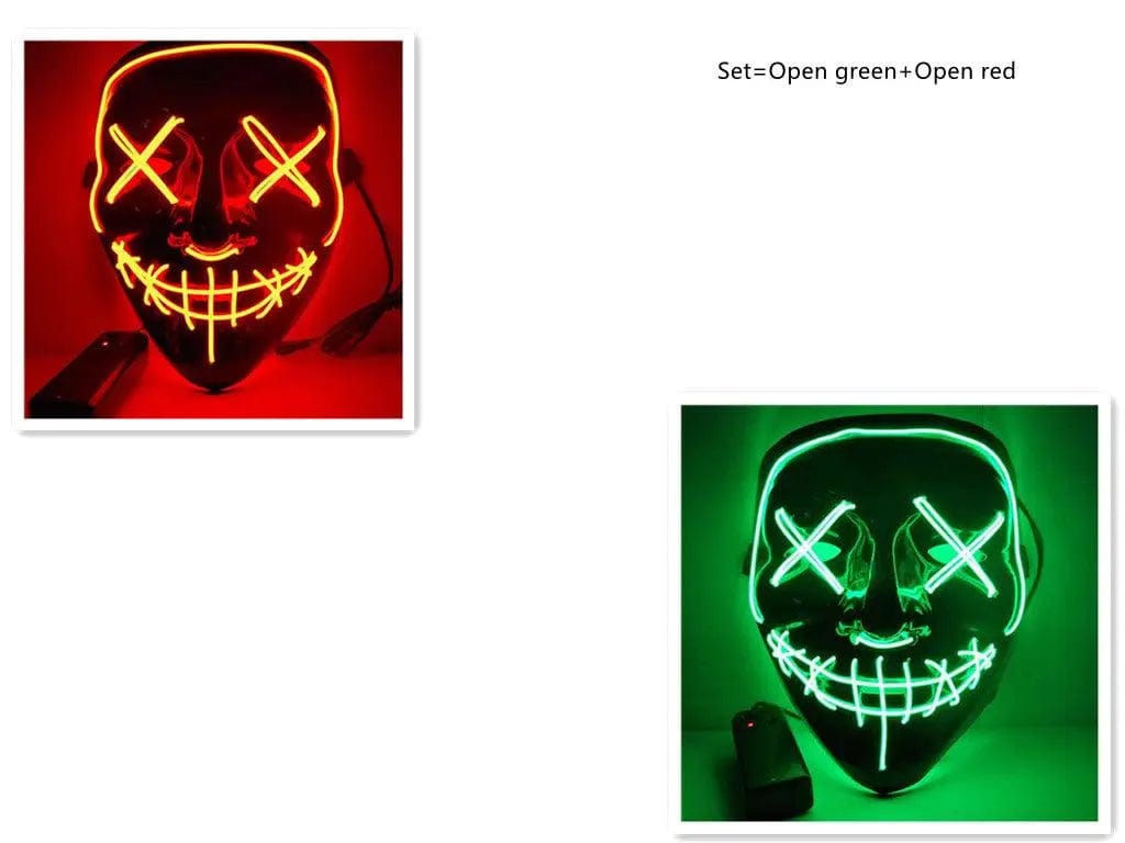 LOVEMI  Costumes halloween Set Lovemi -  Line Up Festive Led Glitter Grimace Glow Mask