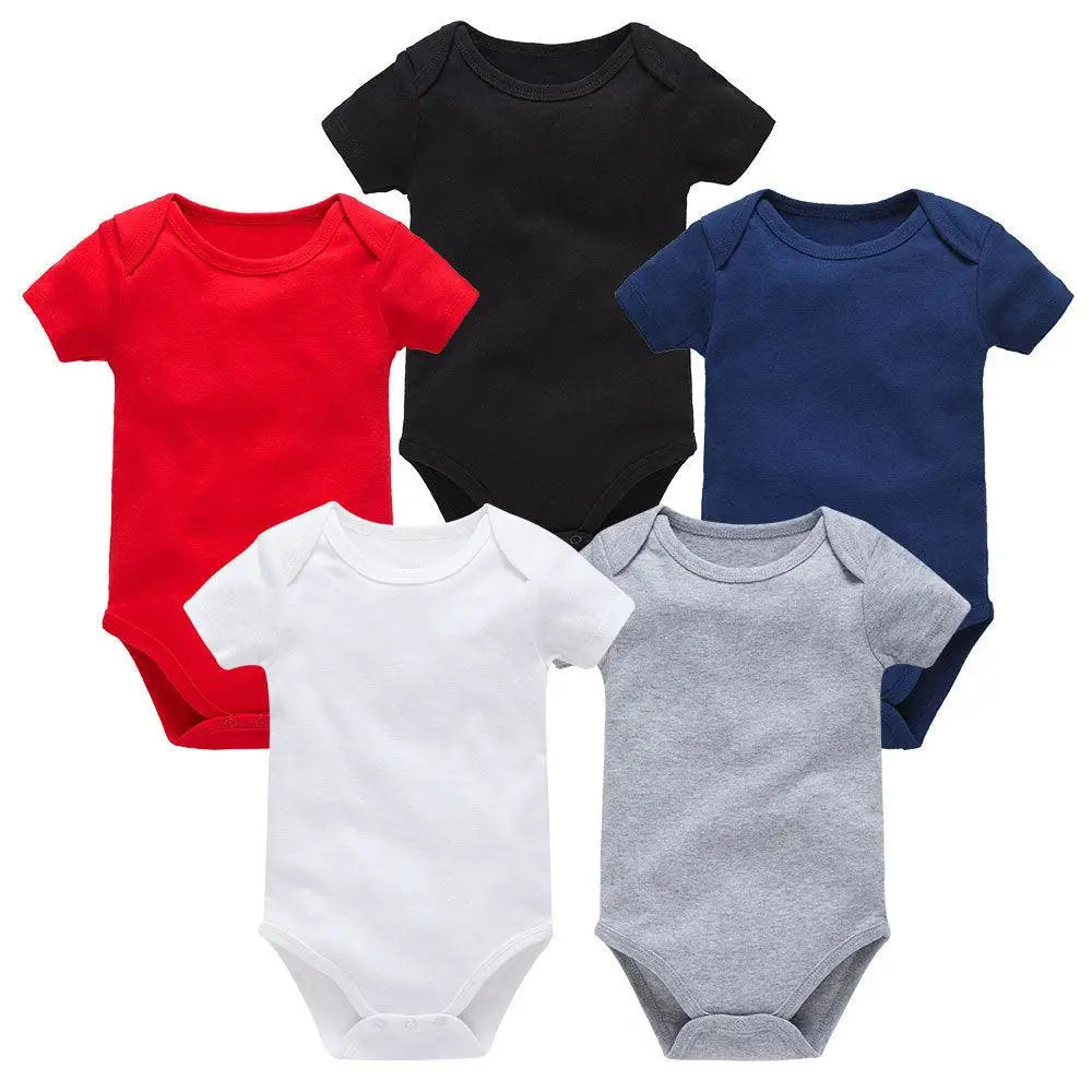 LOVEMI - Cotton Short-Sleeved Baby Romper Printed with Custom Design
